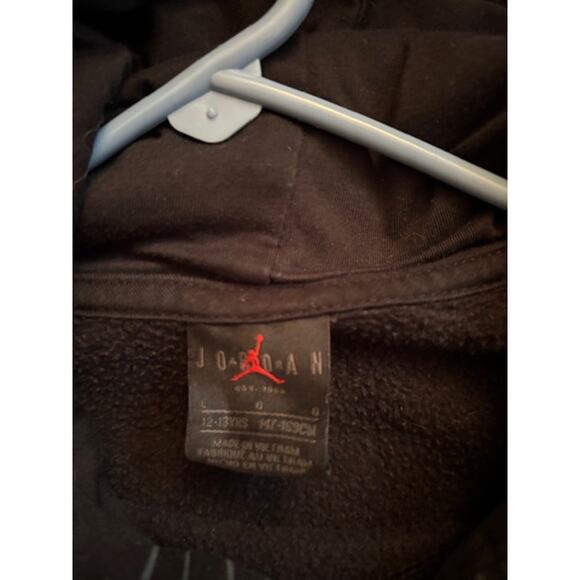 Jordan Youth Large Black Hooded Pullover Sweatshirt - Cotton - Picture 3 of 3